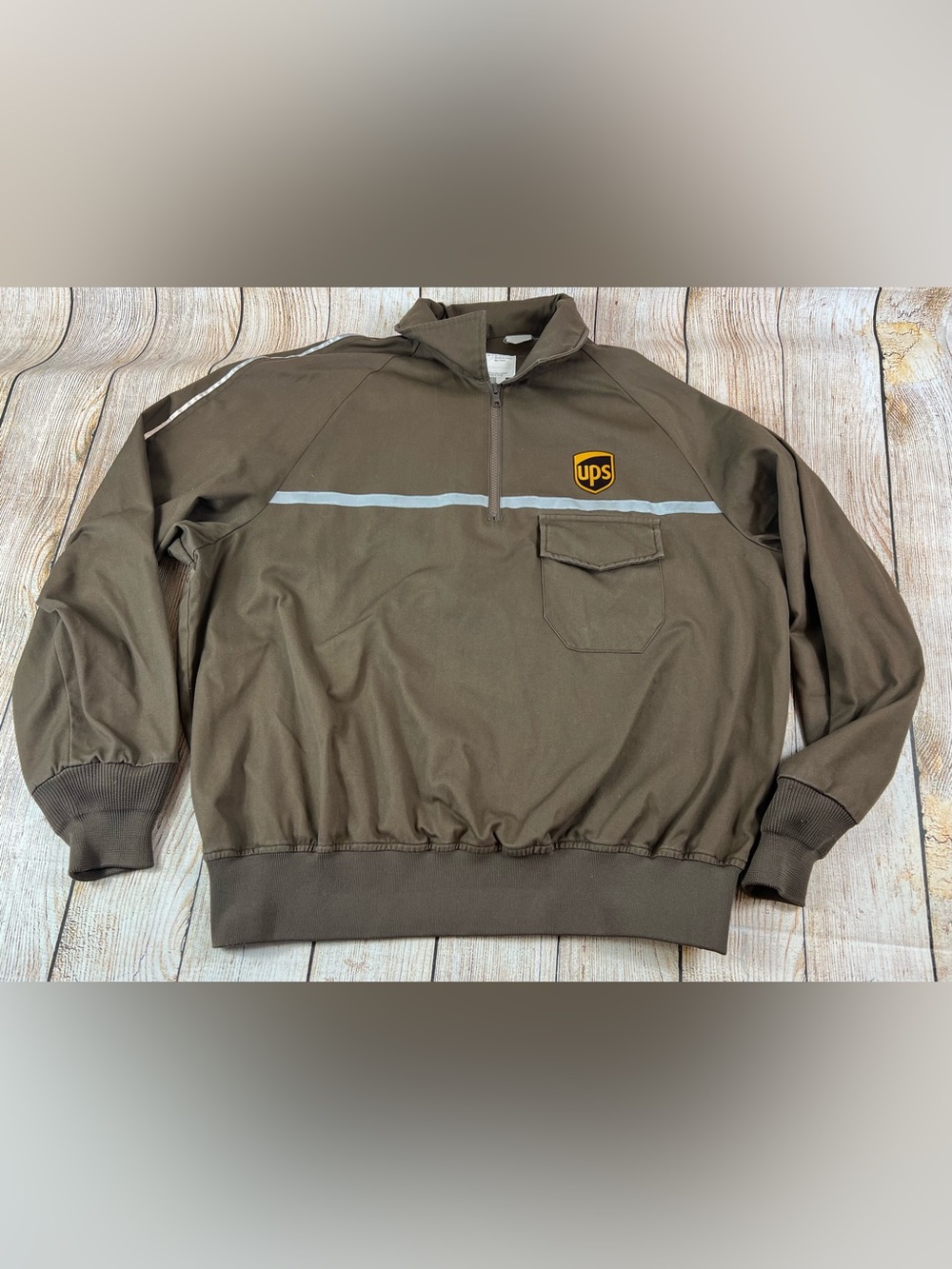 Mens UPS Twin Hill Employee 1/4 Zip Pullover Pocket Jacket Size XL